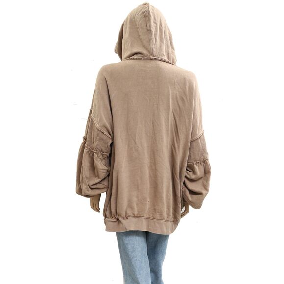 Free People Oversized Ribbed Sweatshirt Top Balloon Sleeve Slouchy S NWD 283631 - Picture 5 of 11